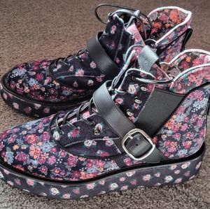 Coach x Tabitha Simmons 6 Floral Chelsea Hiker Velvet Booties